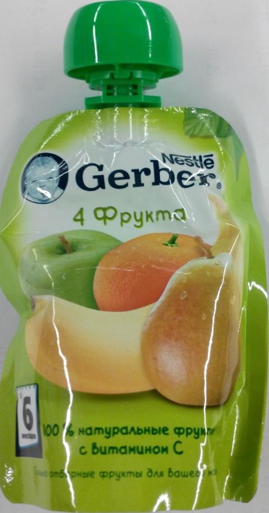 Пюре 4 фрукта Gerber