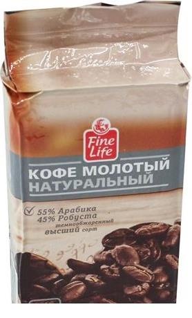 Кофе Fine Life Натуральный молотый 55%