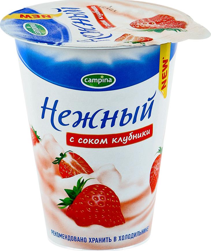 Йогурт Нежный с Соком Клубники