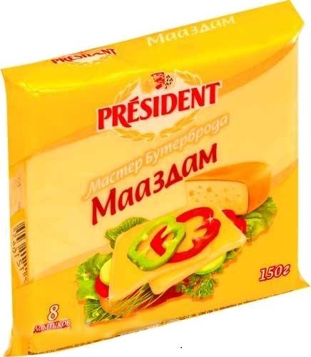 Сыр President Мастер Бутербродов Мааздам