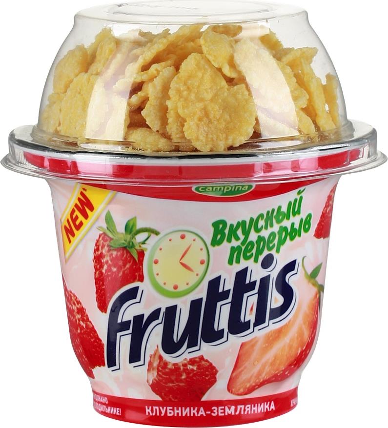 Йогурт Fruttis Вкусный Перерыв клубника с земляникой