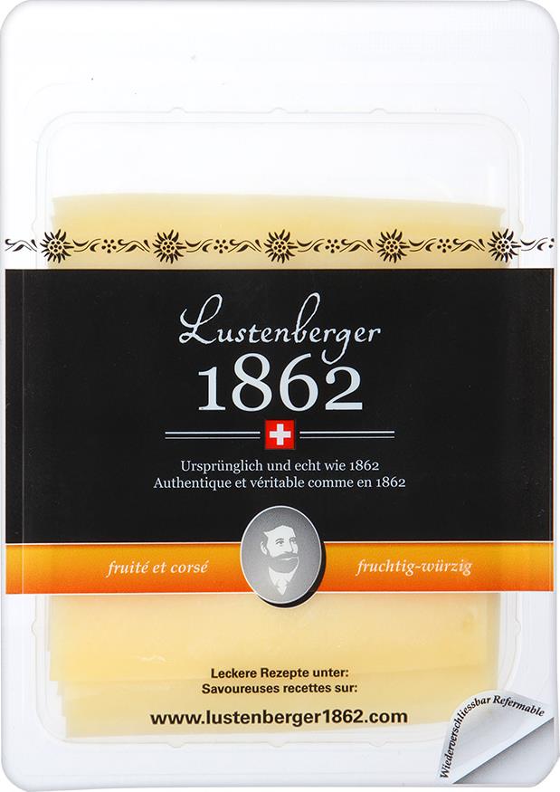 Сыр Lustenberger 1862 фруктово-пряный нарезка 50%