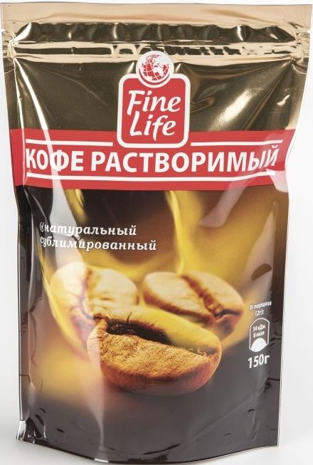 Кофе Fine Life натуральный растворимый в  пакете