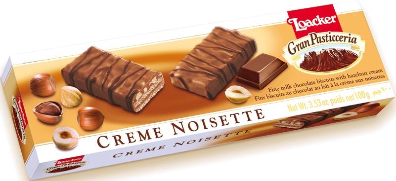 Печенье Loacker Gran Pasticceria Creme noisette с ореховой начинкой в молочном шоколаде
