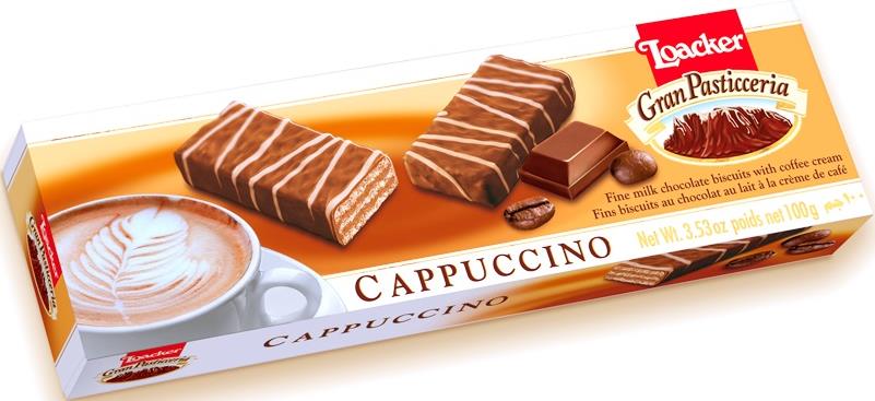 Печенье Loacker Gran Pasticceria Cappuccino в молочном шоколаде