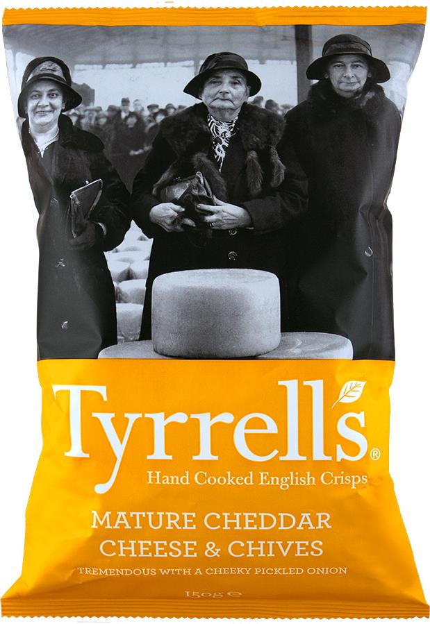 Чипсы Tyrrells с сыром Чеддер и луком-резанцом
