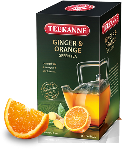Чай Teekanne зеленый байховый с имбирем и апельсином