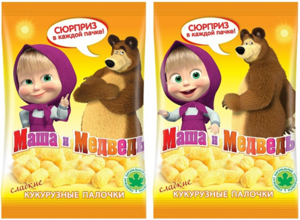 Кукурузные палочки Маша и медведь сладкие с сюрпризом