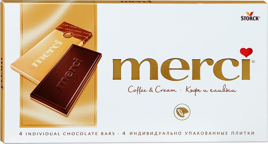 Шоколад Merci Koffee&Cream молочный
