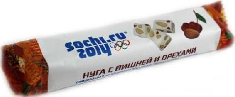 Батончик Sochi.ru 2014 нуга с вишней и орехами