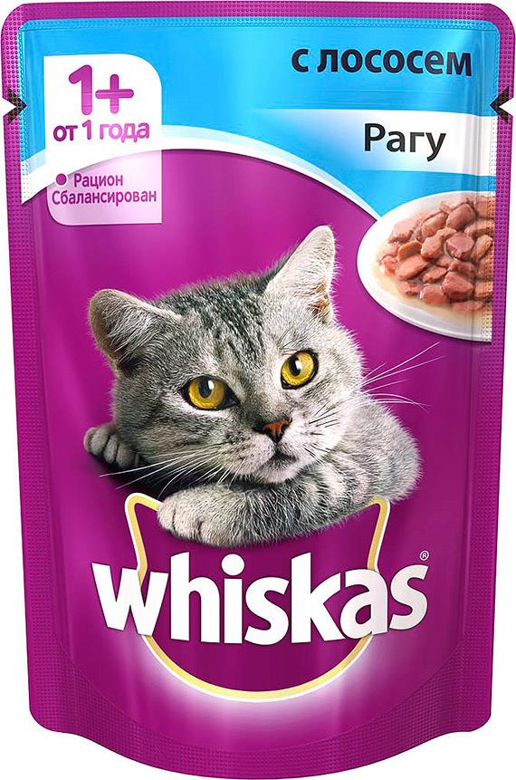 Корм Whiskas для кошек рагу с лососем