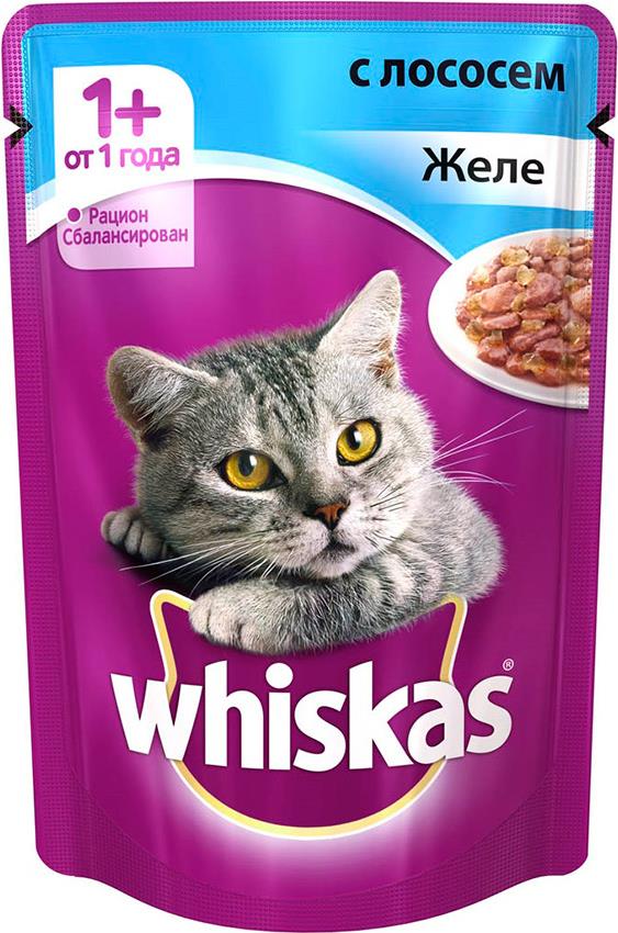 Корм Whiskas для кошек желе с лососем