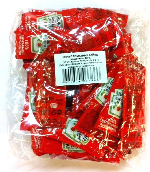 Кетчуп томатный Heinz в саше 50 шт по 9 г