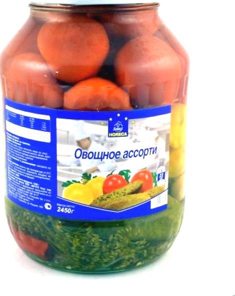 Ассорти Horeca Select  овощное из томатов огурцов и патиссонов