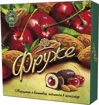 Конфеты Фруже Марципан с вишневой начинкой в шоколаде в коробке