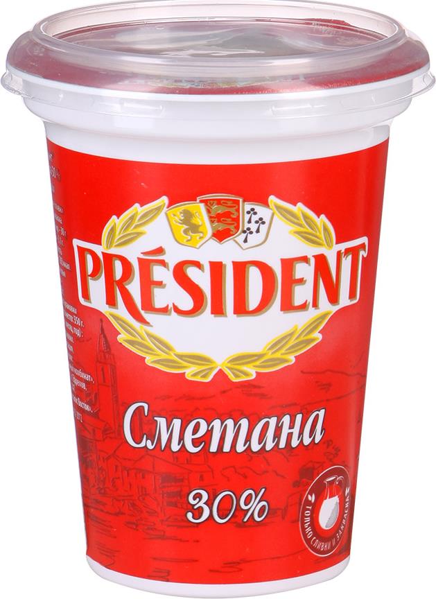Сметана President 30%