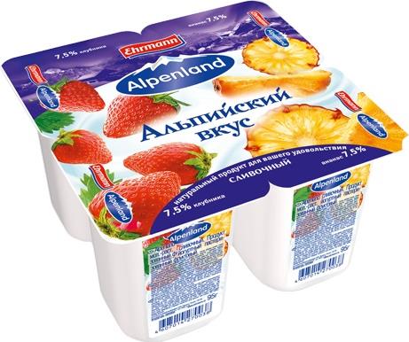 Продукт йогуртный Alpenland клубника+ананас