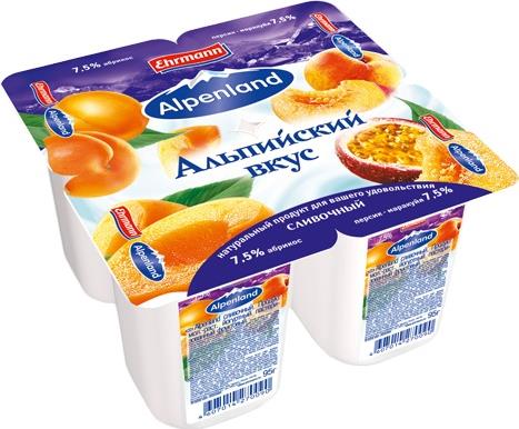 Продукт йогуртный Alpenland абрикос+персик+маракуйя