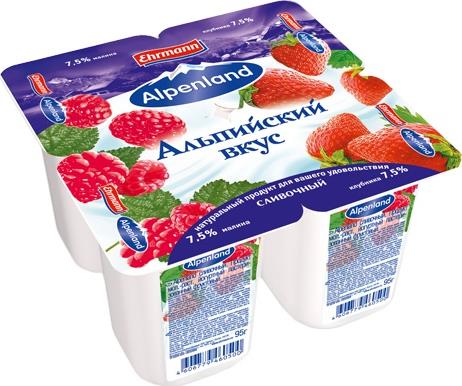 Продукт йогуртный Alpenland малина+клубника