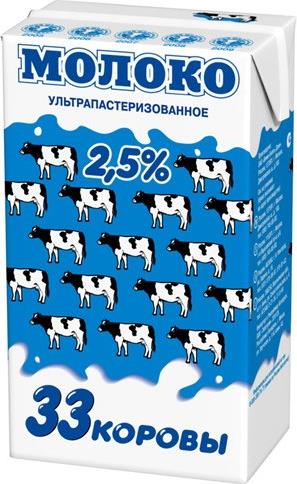 Молоко 33 коровы ультрапастеризованное 2