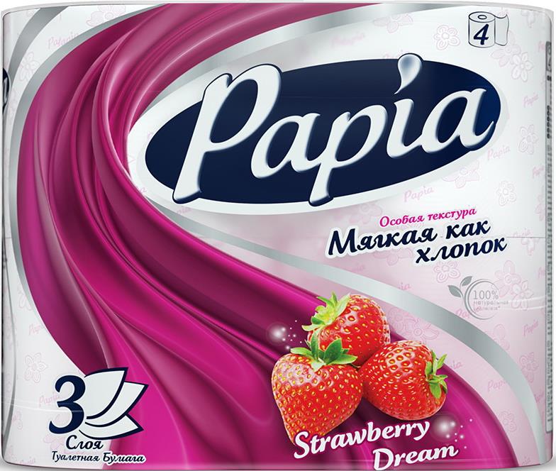 Туалетная бумага Papia Strawberry Dream трехслойные