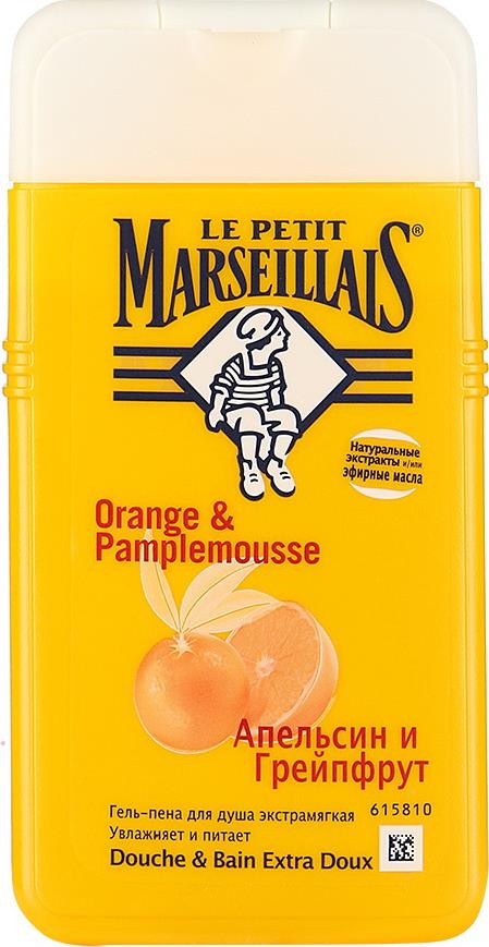 Гель-пена для душа Le Petit Marseillais экстрамягкая Апельсин и Грейпфрут