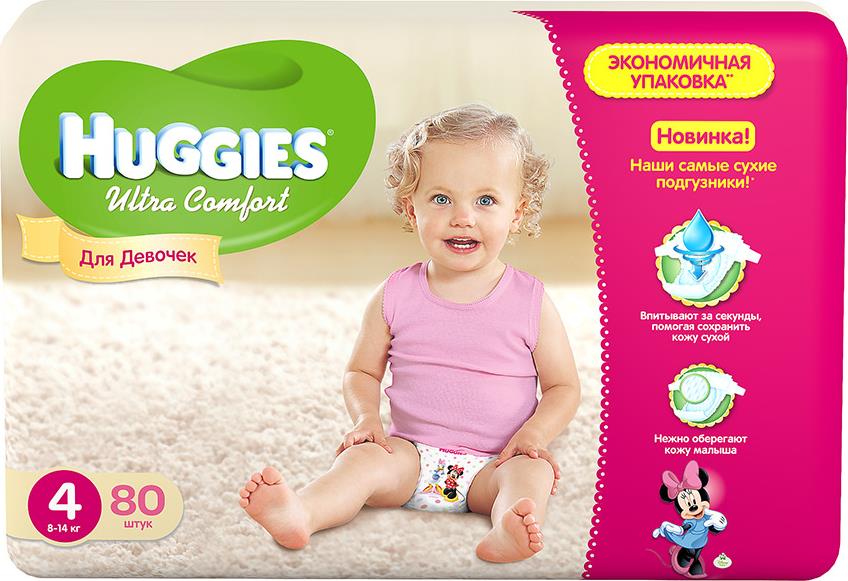 Подгузники Huggies Ultra Comfort для девочек 4 (8-14 кг)