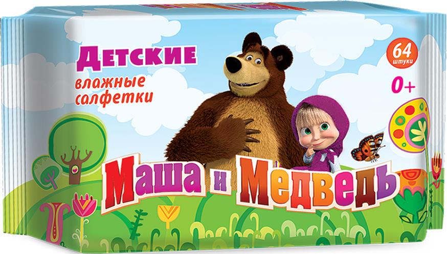 Детские влажные салфетки Маша и Медведь