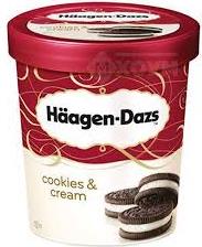 Мороженое Haagen-Dazs ванильный пломбир с кусочками шоколадного печенья