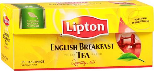 Чай Lipton English Breakfast черный в пакетиках  25х2г