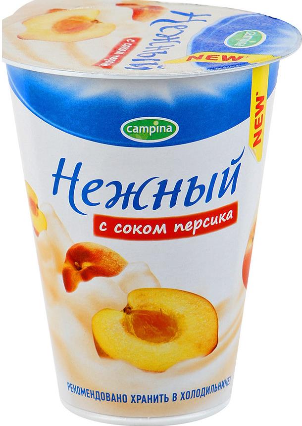 Продукт йогуртный Нежный натуральный персиковый 2