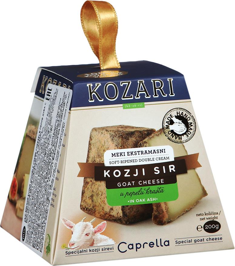 Сыр Kozari Double creme cheese козий в пепле дуба с благородной белой плесенью 60%