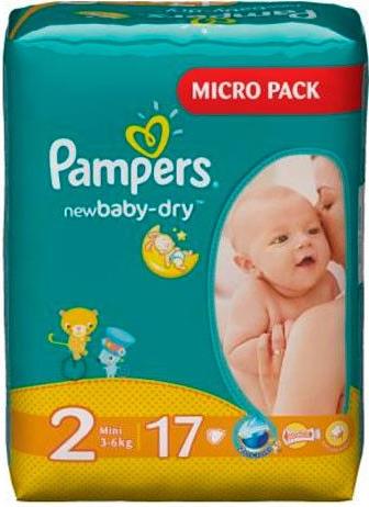 Подгузники Pampers New Baby Dry для новорожденных размер 3-6кг 17шт