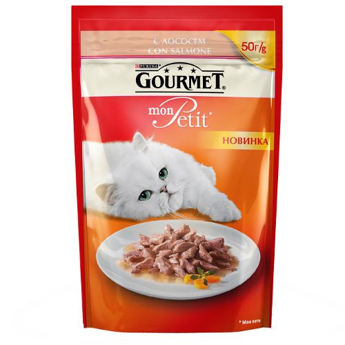 Корм для кошек "Gourmet" (Гурме) Mon Petit лосось 50г