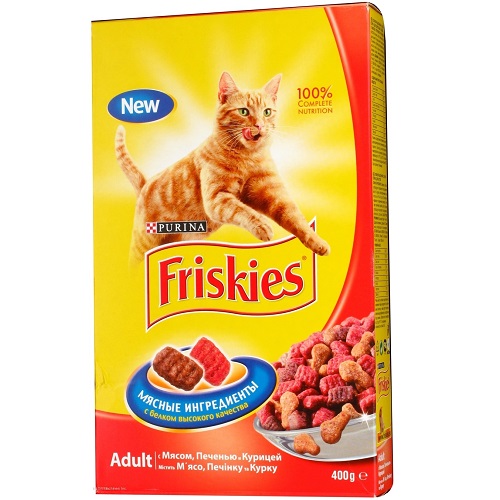 Сухой корм для кошек "Фрискис" мясное ассорти 400г картон