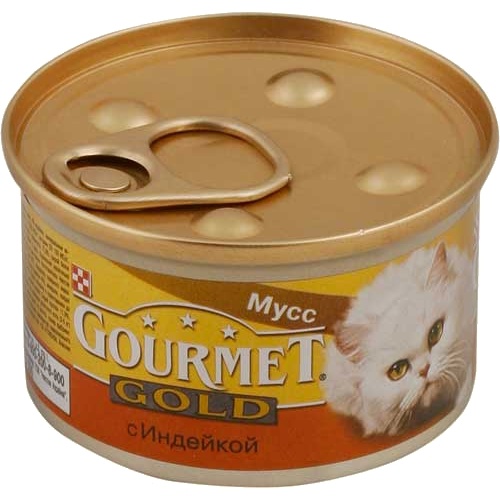 Корм для кошек Гурме Голд мусс(паштет) индейка 85г ж/б Франция