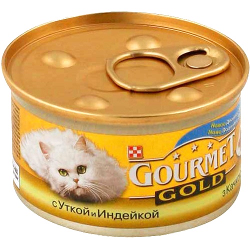 Корм консервированный для кошек Гурме голд Утка Индейка в соусе 85г Франция