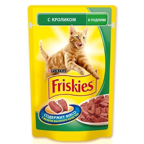 Корм для кошек "Friskies" (Фрискис) консервы с кроликом в подливе 100г пакет