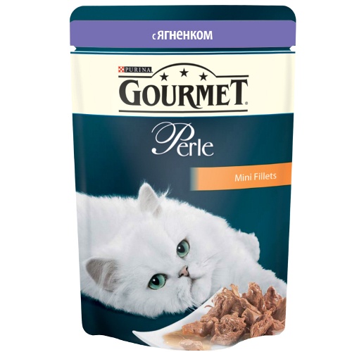 Корм для кошек "Gourmet" (Гурме) Perle консервы ягненок 85г пакет Purina