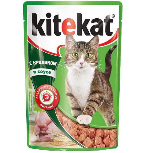 Корм для кошек "Kitekat" (Китекат) Влажный рацион кролик в соусе 100г пакет