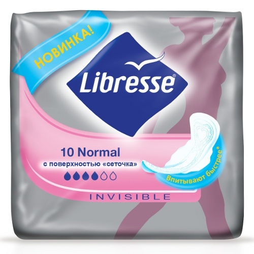 Прокладки "Libresse" (Либресс) Invisible Normal Drai 10шт