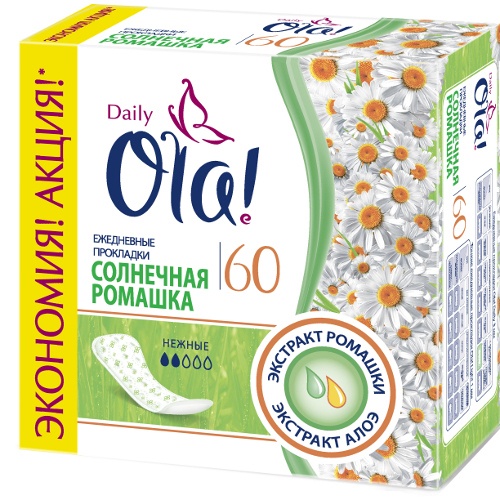Прокладки ежедневные "Ola" (Ола) Daily Солнечная ромашка 60шт