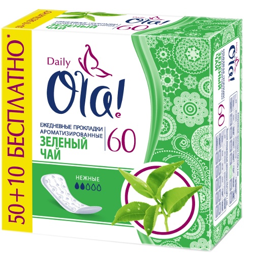 Прокладки ежедневные "Ola" (Ола) Daily Зеленый чай 60шт