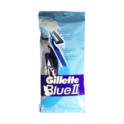 Одноразовые станки "Gillette Blue II" (Жиллетт Блю 2) для бритья плюс 5шт Польша