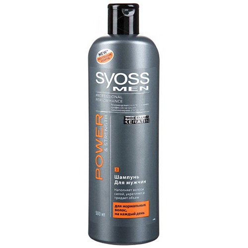 Шампунь "Syoss" (Сьесс) MEN Power&Strength для нормальных волос на каждый день 500мл