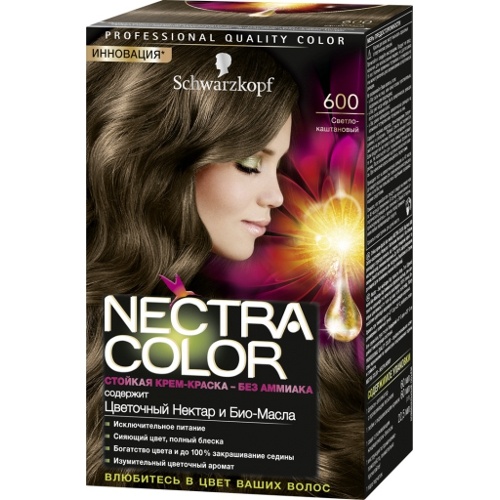 Краска для волос "Schwarzkopf" (Шварцкопф) Nectra Color без аммиака 600 светло-каштановый