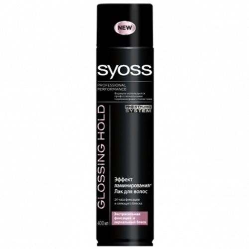 Лак для волос "Syoss" (Сьесс) Glossing Hold с эффектом ламинирования 400мл
