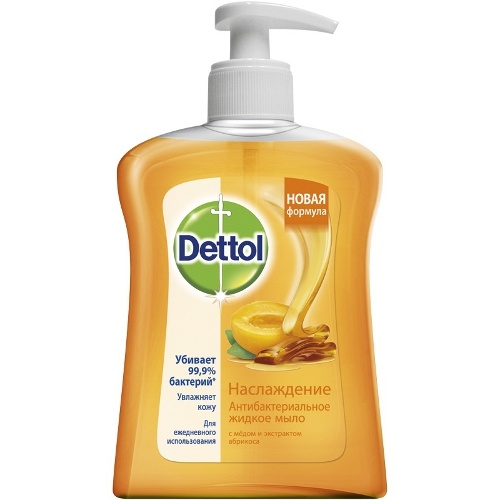 Мыло жидкое для рук "Dettol" (Деттол) Наслаждение антибактериальное мед и абрикос 250мл