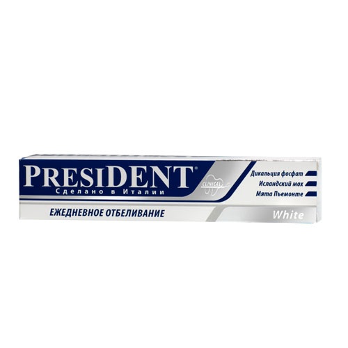 Зубная паста "President" (Президент) White отбеливающая 30мл Италия