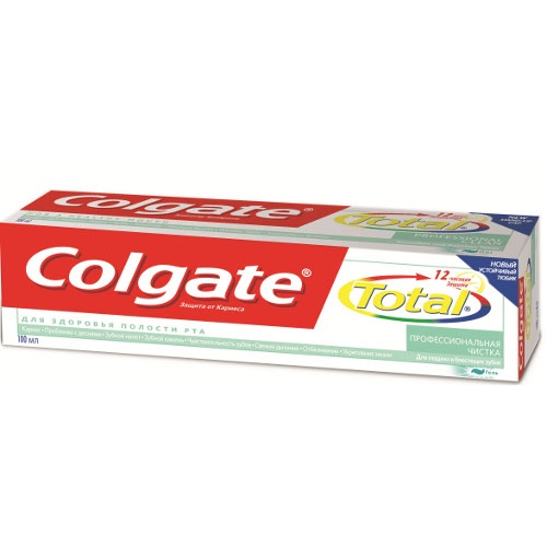 Зубная паста "Colgate" (Колгейт) Total-12 профессиональная чистка Гель 100мл
